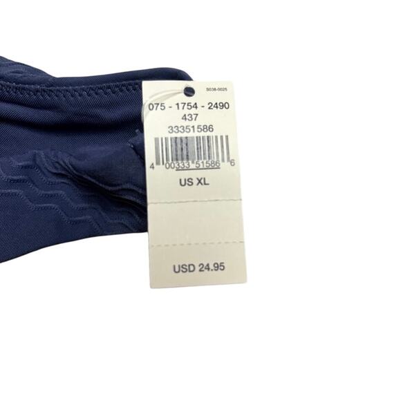 NWT Aerie XL Navy Blue Cheeky Bikini Bottom Wave Texture High Leg Swim - Picture 7 of 7